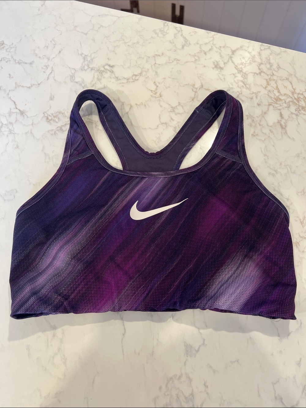 Nike Purple Gradient Racerback Sports Bra with White Swoosh- Medium